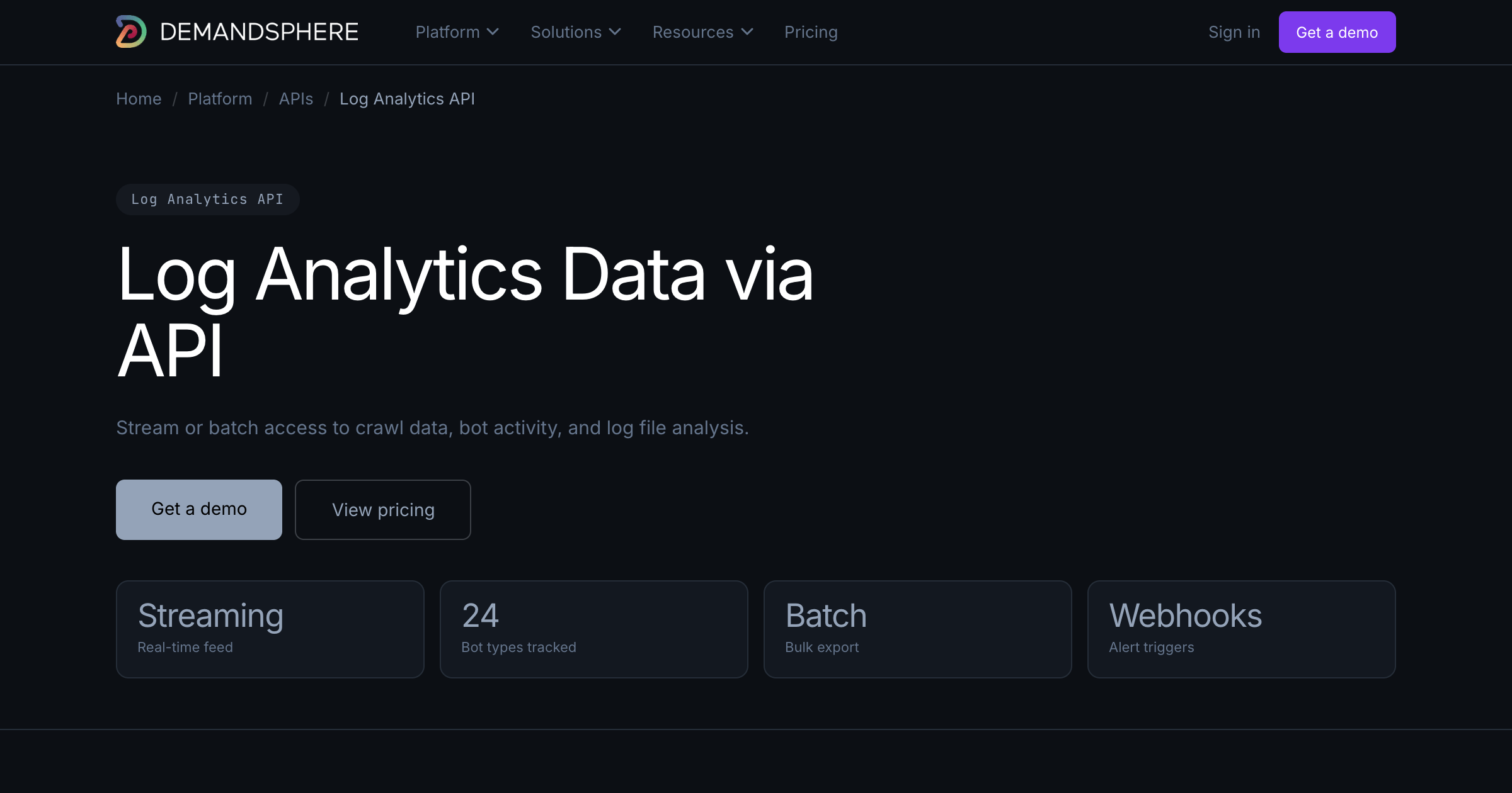 Log Analytics API - DemandSphere | DemandSphere