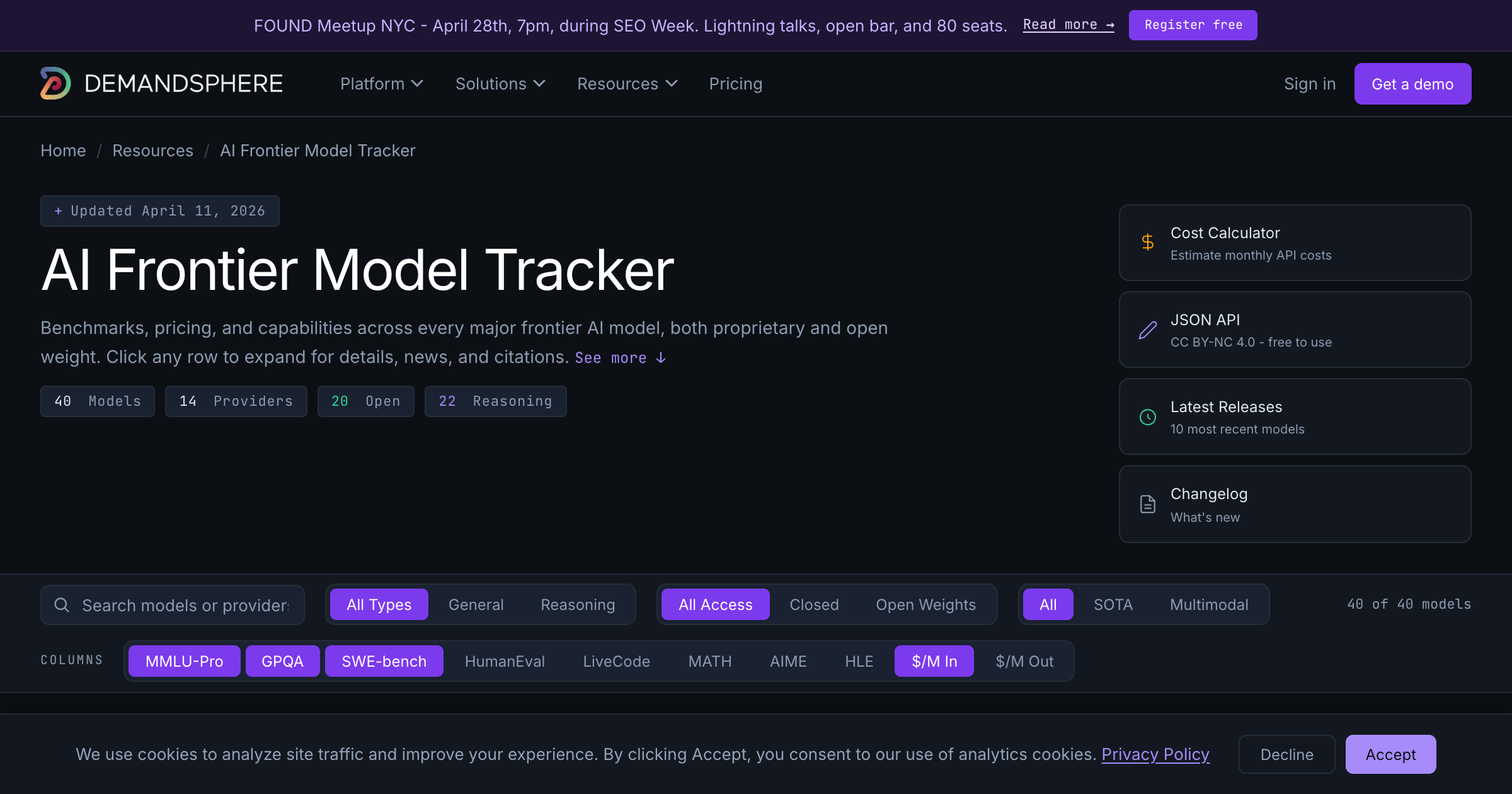 Introducing the AI Frontier Model Tracker
