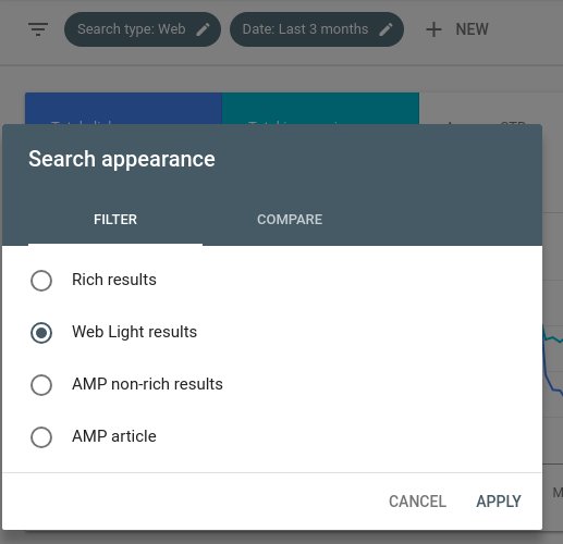 web light search appearance