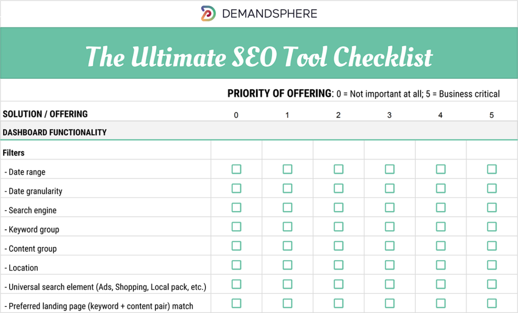 The ultimate SEO tool checklist